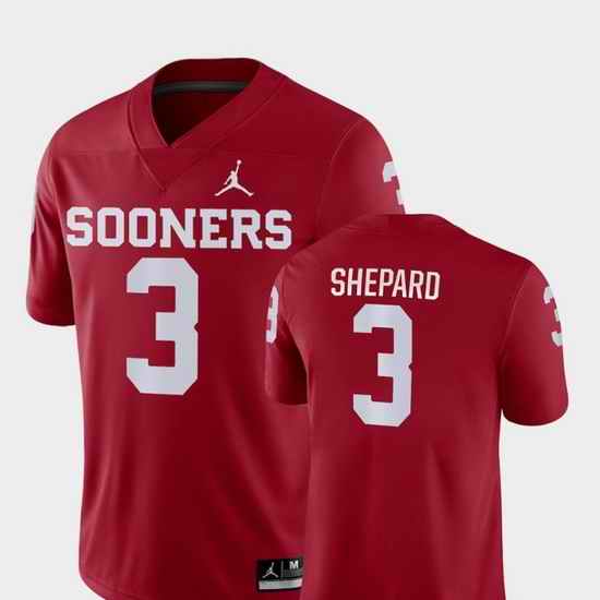 Men Oklahoma Sooners Sterling Shepard 3 Crimson Game College Football Jersey